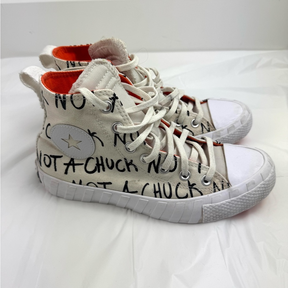 Men’s High-Top Converse - White with Black Text